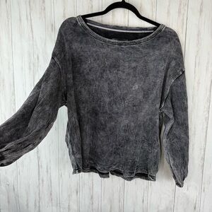 Anthropologie Pilcro Gray acid thermal top Small